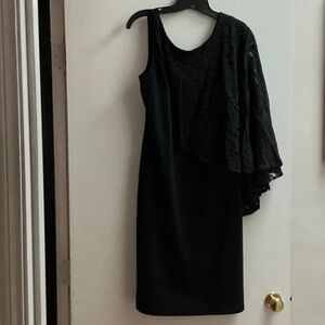 Midnight Velvet Black One-Shoulder Dress